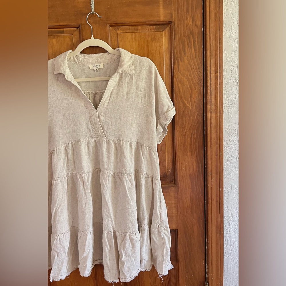 Umgee Women's Beige Tiered Dress